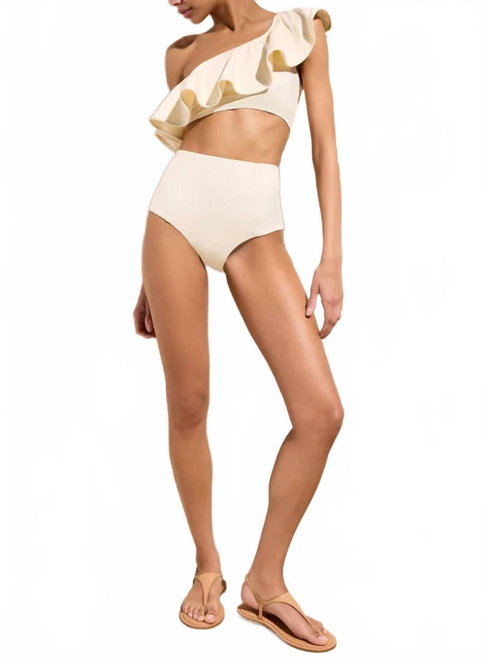 NEW MARIE OLIVER micha retro-inspired bikini bottom in turtledove